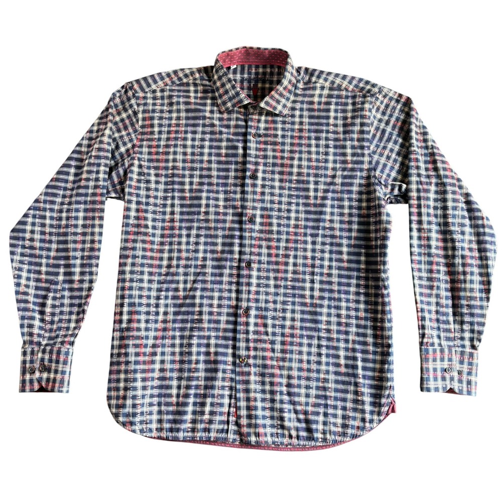 Vicente‎ Black Mens Plaid Check Button Up Shirt Casual Dress Shirt